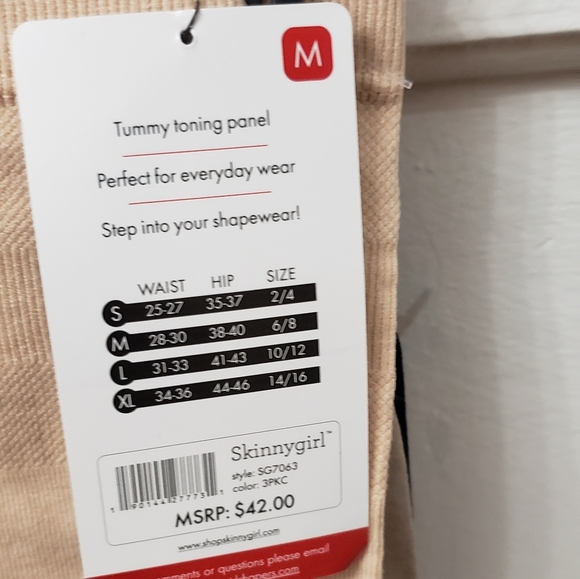 NWT Skinnygirl 3Pk Shapewear; Szs M & L. Tan/Nu/Blk; Tames Your Tummy.$35 Each. - Picture 8 of 15